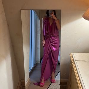 the attico pink drapped dress